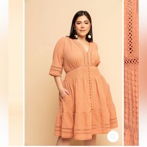 RACHEL PARCELL NWT Bubble Crepe Dress - Dusty Peach 🍑